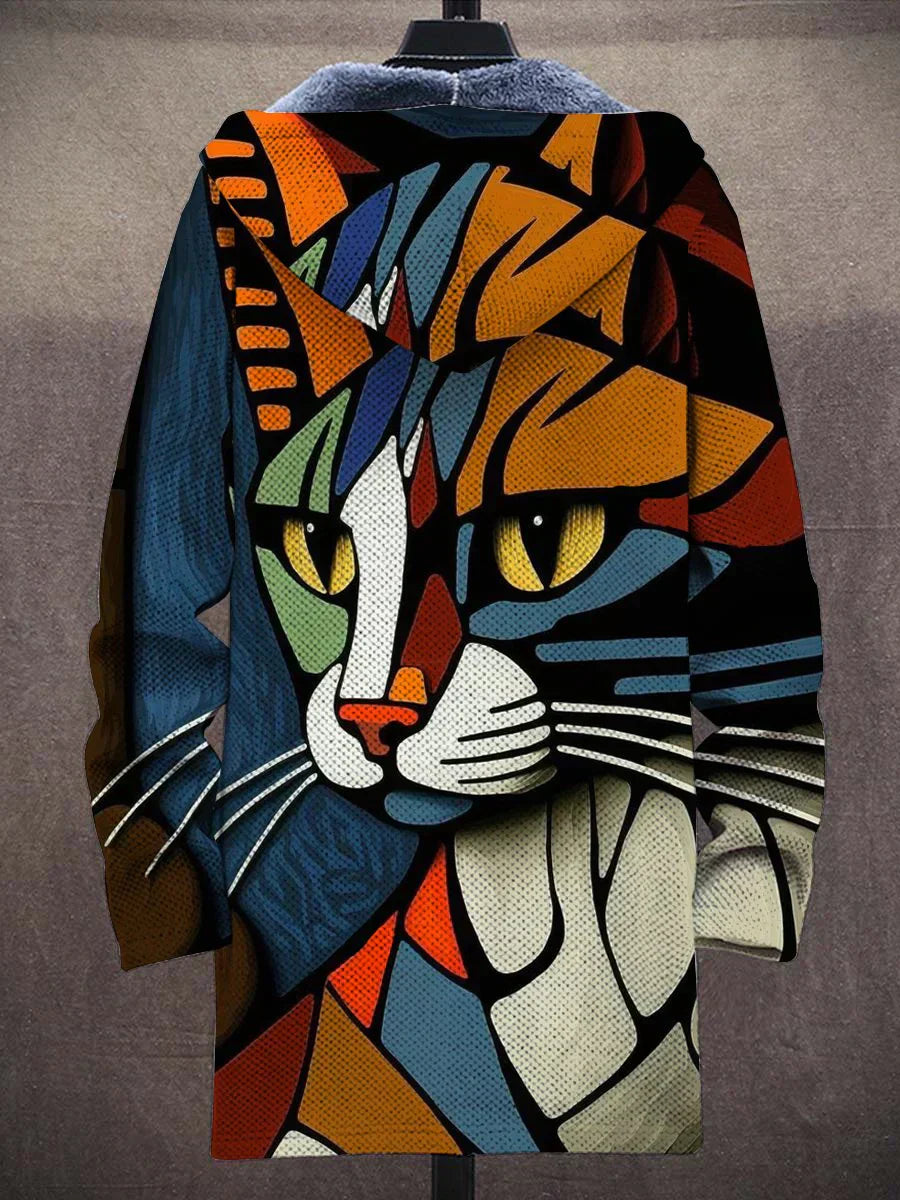Beatrix | Einzigartiger Kapuzenmantel im Katzen-Design
