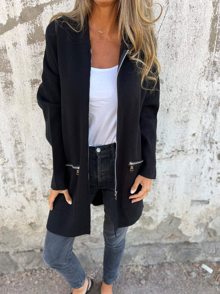 Julia | Elegante Strickjacke mit Reißverschluss