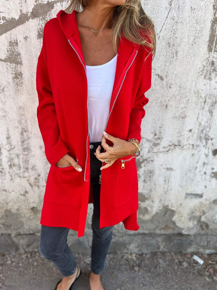 Julia | Elegante Strickjacke mit Reißverschluss
