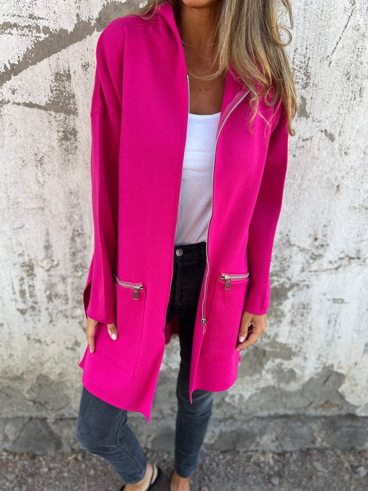 Julia | Elegante Strickjacke mit Reißverschluss