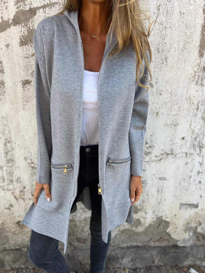 Julia | Elegante Strickjacke mit Reißverschluss