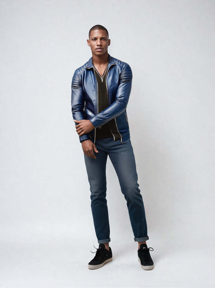 Cord | Leder-Bomberjacke