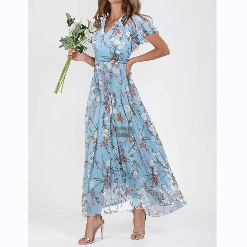 Emily | Blumenmuster Maxikleid