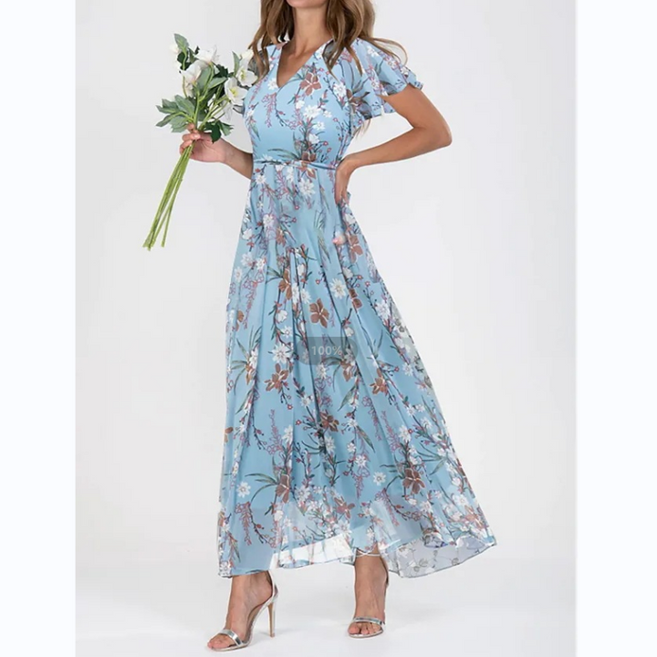 Emily | Blumenmuster Maxikleid