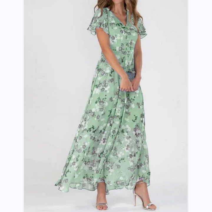Emily | Blumenmuster Maxikleid