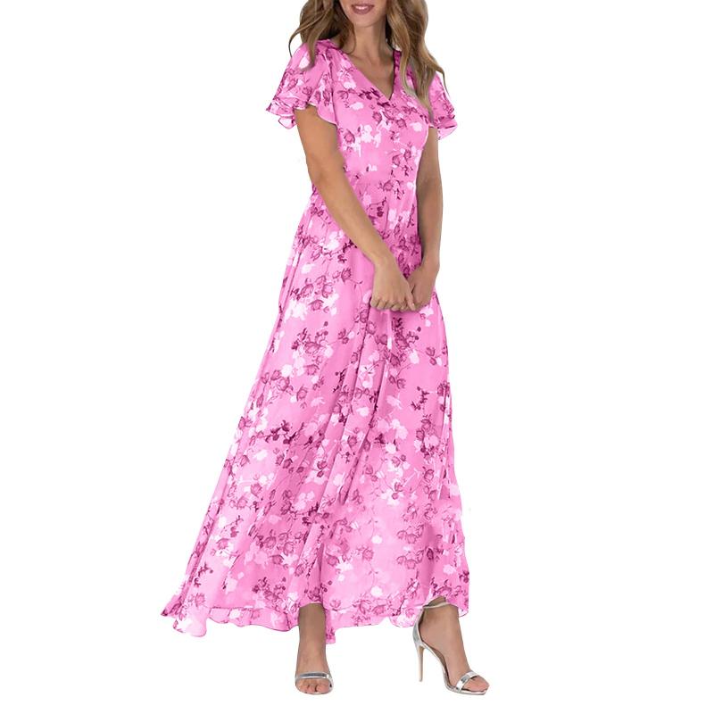 Emily | Blumenmuster Maxikleid