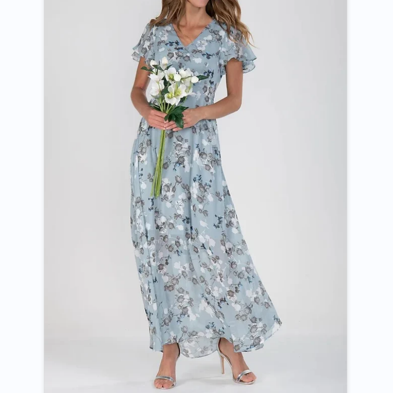 Emily | Blumenmuster Maxikleid