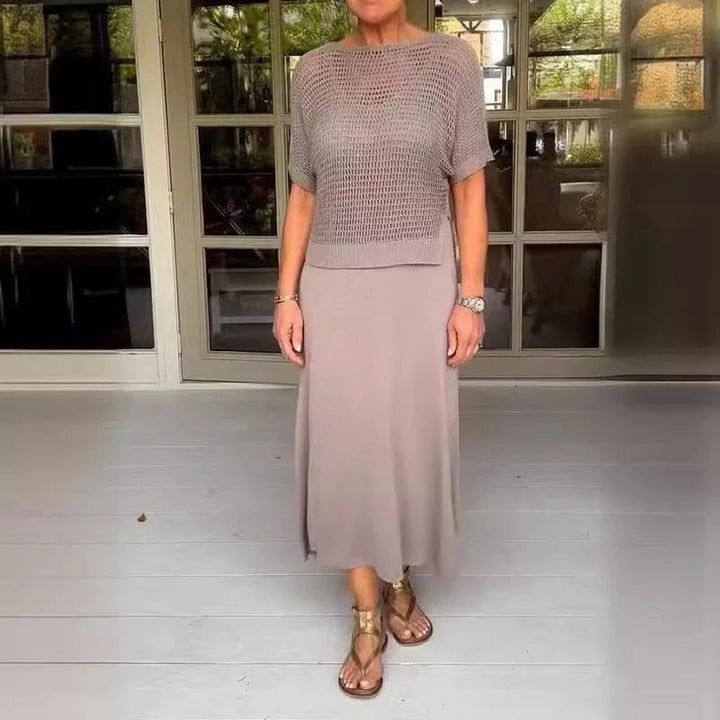 Susanne | Elegantes 2-teiliges Kleid + Gelochtes Oberteil