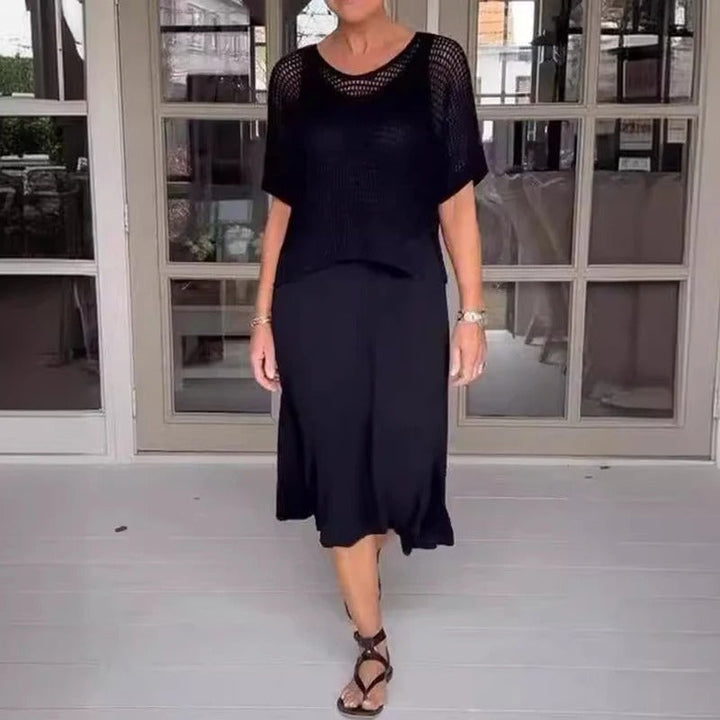 Susanne | Elegantes 2-teiliges Kleid + Gelochtes Oberteil